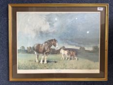 Large Signed Limited Edition Print 'The Shires' by Terence Cuneo, mounted framed and glazed. No.