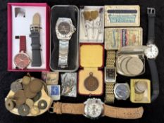 Mixed Bag of Collectables. Includes Various Coins, Gents Watches, Badges etc.