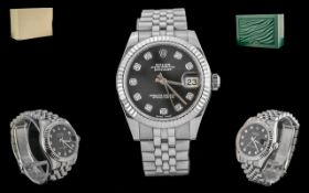 Rolex Oyster Perpetual Date-Just Ladies Stainless Steel Chronometer Wrist Watch. Midi - Size.