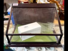 A Small Mahogany Table Top Display 8'' high, 14'' inches wide x 9'' deep.