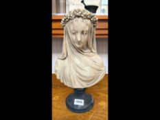 Composite Bust of The Veiled Maiden. Measures 15''.
