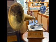Portable Table Top Gramophone, as found.