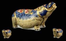 Royal Crown Derby Exclusive Gold Signature Edition Large Hand Painted Figural Paperweight '