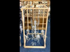 Large Crystal Glass Chandelier, six branches, 4' in height. In wooden crate.