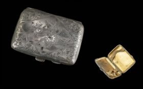 1911 Sterling Silver Cigarette Case. Fully Hallmarked for Silver. Approx Weight 62 grams.