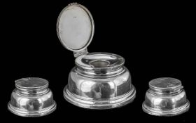 Mappin & Webb Sterling 925 Silver Quality Inkwell. Approx Diameter 4 Inches. Fully Hallmarked for