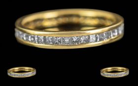 Ladies 18ct Gold Diamond Set Full Eternity Ring. Marked 18ct - 750. Well Matched Diamonds (