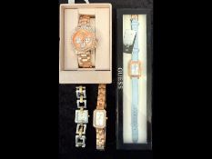 Collection of Ladies Watches. Includes Guess ( Boxed ) Karl Lagerfeld, Tommy Hilfiger + 1 Other (