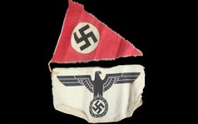 Two Fabric Original German Emblems (Naval & Army) 'Insignia' from WWII.