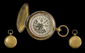 1914-18 Military Compass in a brass pocket watch case. 2'' diameter.