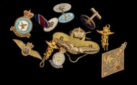 Bag of Air Force Enamel Buttons, Badges and Emblems.