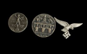 Three Alloy German Original Miscellaneous Badges, Reichsparteitag 1937 (G Brehmer Markneukirchen)