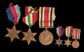 The Italy Star 1939-45 Star Medals with a George V Bronze Faithful Service Special Constabulary