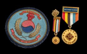 Korean War Veterans Medal with miniature finely presented in a plush box Veterans Association Korea,