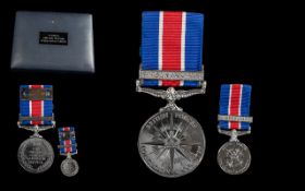 A Good Cased Award 'British Forces For Crown & Country Military Medal' with ribbon and bar.