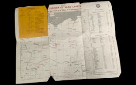 Rare Folding Map of the Principal Camps (Stalag-Luft) for British and Dominion Prisoners of War in