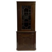 Hardwood freestanding corner cupboard