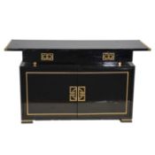 Chinese lacquered sidetable/ cupboard, modern