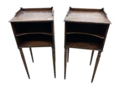 A pair of Regency style mahogany bedside cabinets, width 38cm, depth 35cm, height 80cm