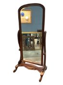 A Victorian style mahogany cheval mirror, height 167cm