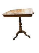 A Victorian square marquetry chess top games table, width 59cm, height 74cm