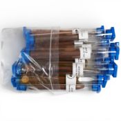 A set of twelve individually cased Paul Beebe, Canada, (for Lee Valley Tools), Micro Scorps and wood