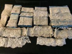 A collection of mostly mixed 19th century machine lace copies of 18th century European bobbin lace