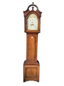 An early 19th century oak eight day longcase clock, height 227cm
