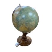 A German Polifischer Erdglobus, illuminating, on a stand, 52cm high