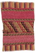 A fine panel pre Colombian 14th-15th century, Peruvian (northern coast) hand dyed and hand woven ‘