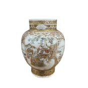 A Japanese Satsuma vase, Meiji period (1868-1912), of shouldered ovoid form, decorated with