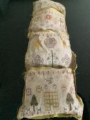 A rare and very finely embroidered 18th century four compartment double sided ‘Hussif’ or housewife,