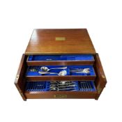 A early 20th century mahogany cased extensive canteen of silver plated cutlery