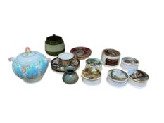 A Clarice Cliff for Newport Pottery, twin handled jar and cover, together with a collection of other