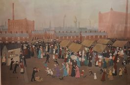Helen Bradley (1900-1979), 'Miss Carter Goes to Market', signed in pencil to the margin, blind
