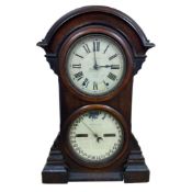 A Seth Thomas double dial mantle clock with calendar dial below the clock face, patented Dec. 28,