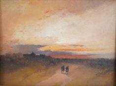 Joachim van Hier (Austrian, 1834-1905), two figures on a path, signed, Sothebys Billingshurst, 1988,