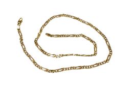 A Uno-A-Erre 9ct gold figaro link chain, 44.8cm, 11.9 grams.