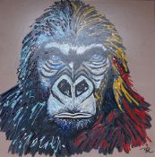Diana Richardson (contemporary), ‘Kong the Gorilla’, monogrammed, original acrylic on canvas, 60 x