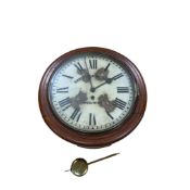 A fusee wall clock with pendulum, the dial inscribed Sanders & Webber, Woolwich, 39cm in diameter