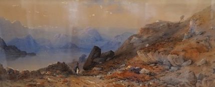 Victorian School, mountainous rocky landscape, indistinctly signed and dated 1861, watercolour, 19 x