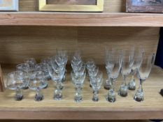 A 25 piece part suite of Holmegaard princess glassware, largest height 21cm.
