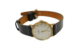 A lady's 18k Baume & Mercier manual wind wrist watch, with baton numerals, case diameter , 22mm,