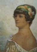 George O’Manney (?), portrait of a lady, signed, watercolour, 36 x 25cm