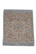 An interesting heavily embroidered silver and gold thread stump worked liturgical alter hanging,
