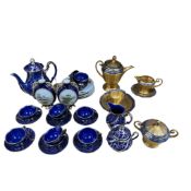 A pair of Graingers Worcester vases, two part coffee sets and a set of six side plates, Graingers