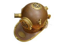 A replica US navy diver's helmet, 41cm high