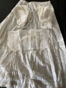 A 19th century fine lawn white worked ladies wedding hankie 40cm x 41cm with an ornately deep