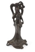 An Art Nouveau style bronze of a woman, height 32.5cm.