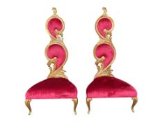 A pair of Contemporary Christopher Guy gilt framed high back chairs, width 83cm, depth 70cm,